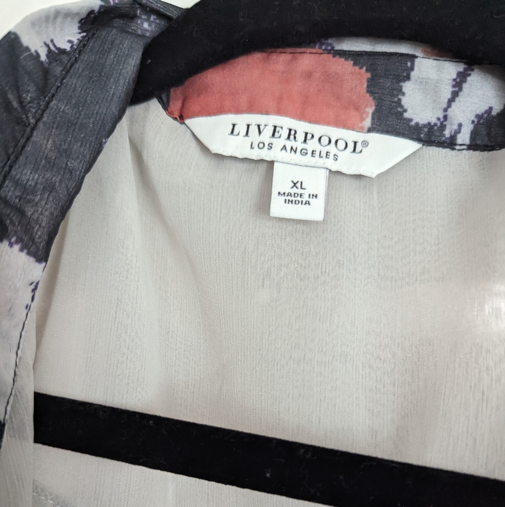 Brand new LIVERPOOL Chiffon, sheer shirt dress XL - Picture 2 of 2